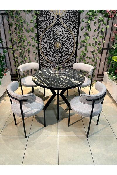 Royal ELİSA YUVARLAK MUTFAK MASA SANDALYE TAKIMI