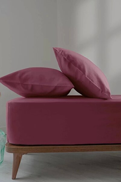 İssimo Home Simply Cherry Rot Cotton Satin Fitted Set 120*200/50*70