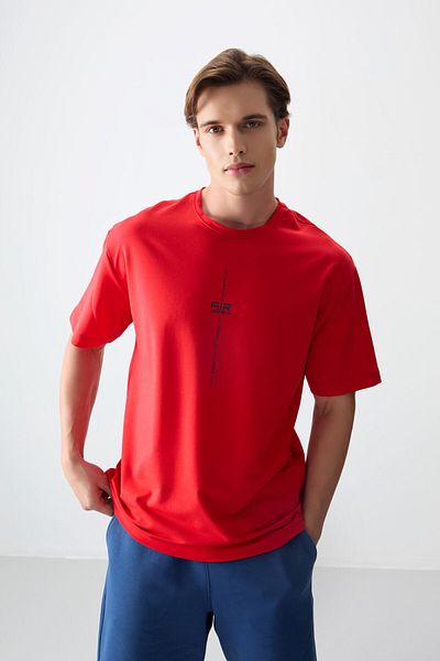 AIR JONES Ανδρικό μπλουζάκι Fiesta Cotton Thick Soft Textured Oversize Fit Printed T-shirt - 88373