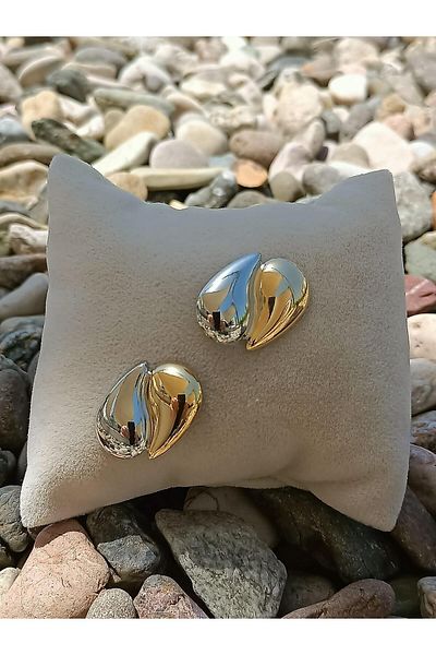 Jerie Gold and Silver Double Drop Botte Earrings
