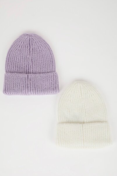 DeFacto Women's Woven Labeled Winter 2-Piece Beret Y7611Az24Wn