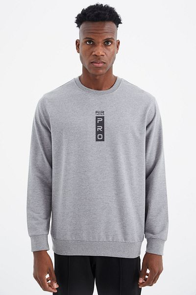AIR JONES Ανδρικό φούτερ Leroy Grey Melange, O Neck - 88306
