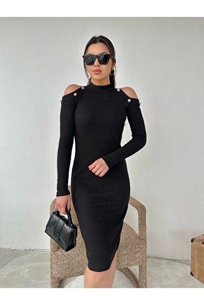 KENZA'A TRİKO Rochie de damă cu decolteu pe umeri