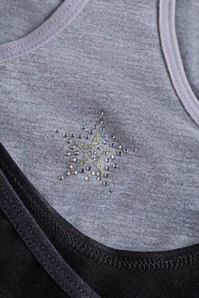 Katia&Bony Girl's 5 Pack Thick Strap Athlete Bustier Black/White