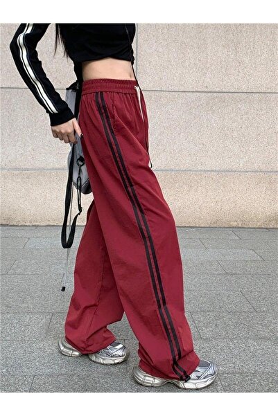 Oldeys Y2k Vintage Line Çizgi Detaylı Bol Unisex Eşofman Altı