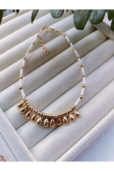 Jerie Gold Heeled Mother of Pearl Anklet Pipe