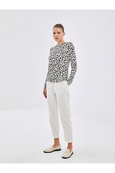 LC Waikiki Γυναικείο παντελόνι Lcw Elastic Waist Straight Gabardine