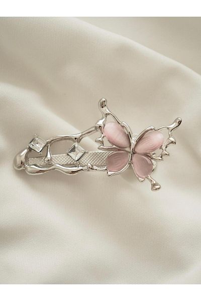 Planet Butik Pink Butterfly Clamp Buckle