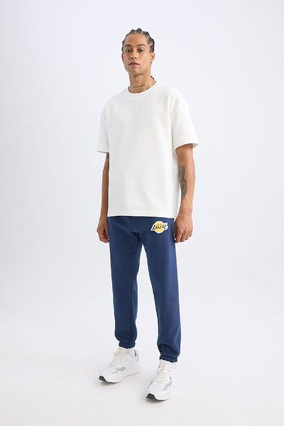DeFacto Los Angeles Lakers Fit Jogger Sweatpants with Pockets and Elastic Waist Legs X9631Az24Au