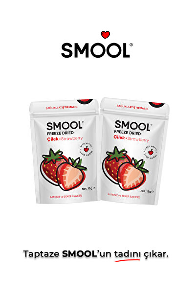 SMOOL Freeze Drıed Strawberry Pack Of 2 - 2 Li Çilek Paketi (15 GR X2) Freeze Dry Fruit