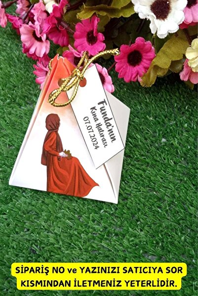 Emtory Home 30 Adet Gold Ipli Tesettür Piramit Kutu - Kına Hediye Kutusu - Kı...