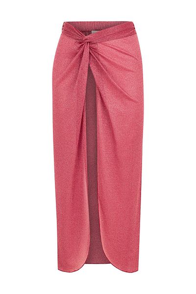 AQUELLA Fusta lungă de plajă Lurex Burgundy Twisted