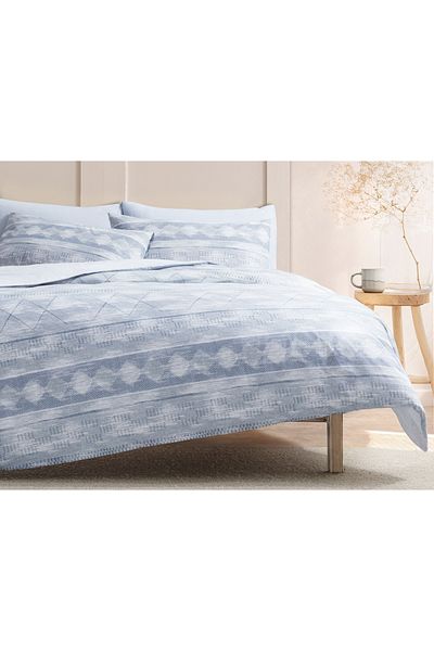 Madame Coco Set cuvertură de pilota Dash Blue - Dublu, 100% bumbac, imprimat Ranforce