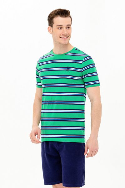 U.S. Polo Assn. Ανδρικό μπλουζάκι με πράσινο λαιμόκοψη 50263261-VR054