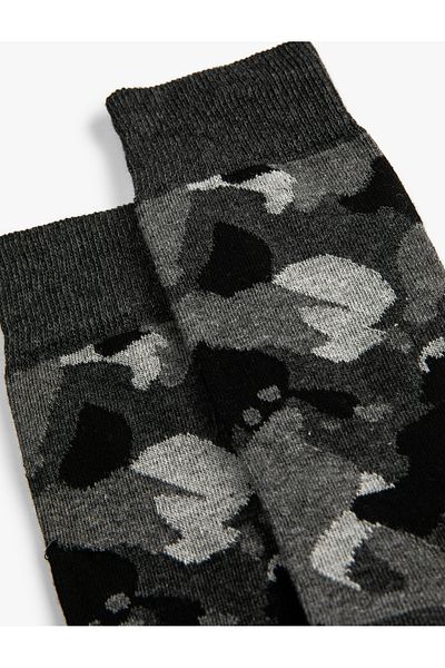 Koton Socket Socks Camouflage Patterned