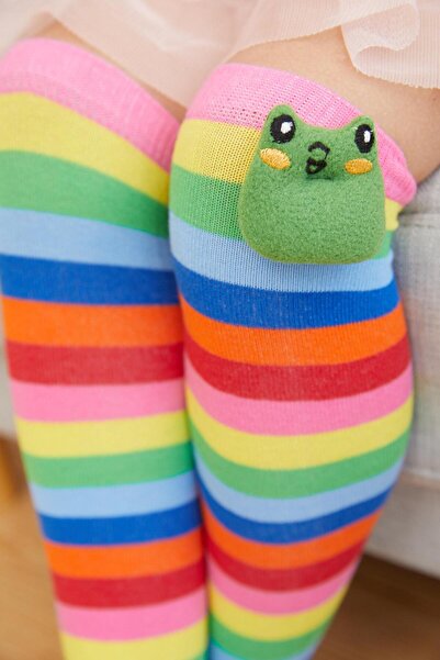 Katia&Bony Colored Frog Kız Çocuk Dizaltı Çorap - Mıx