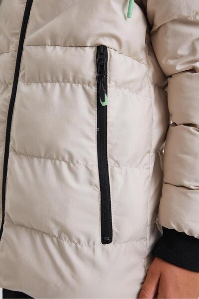 SİVAİST Jachetă și haină lavabilă pentru băiat, rezistentă la apă și vânt, cu blană groasă în interior