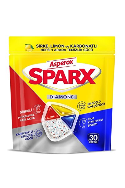 ASPEROX Sparx Bulaşık Makinesi Kapsülü 360 Adet Hepsi 1 Arada (SİRKE-LİMON-KARBONATLI) (12PK*30)