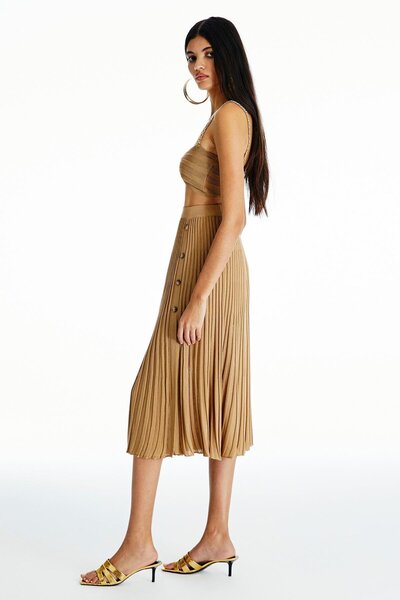 rue Трикотажний топ з ланцюжковим вирізом Camel