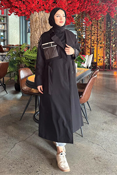 Oven Page Tasarım Trençkot - Siyah