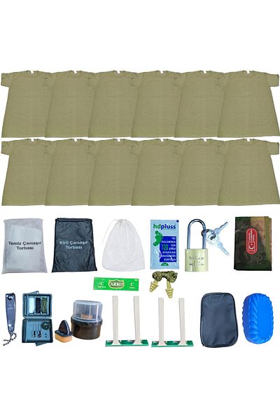 özlü askeri malzeme Core Military Material 12'Li Military Undershirt Set Laundry Set Laundry Net
