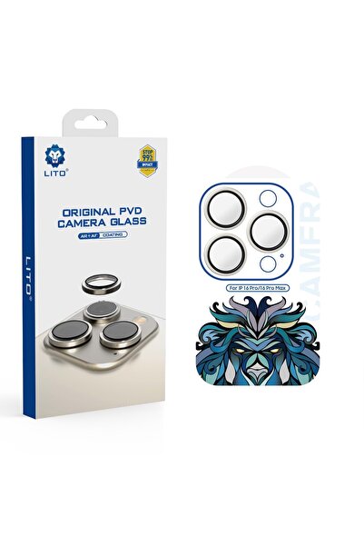 Lito S+ Anti-Reflective iPhone 16 Pro/16 Pro Max Kamera Koruyucu Natural Titanium