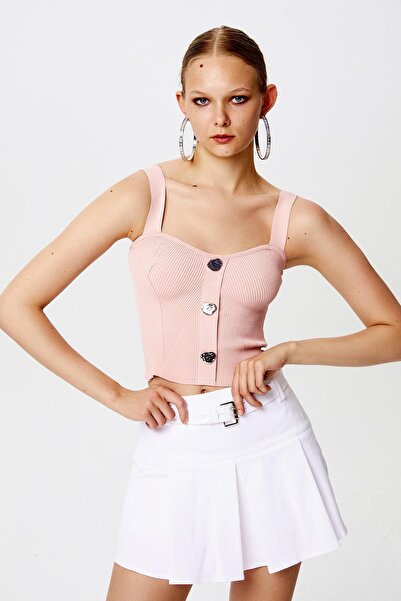 rue Πλεκτό μπάλα με κουμπιά σε πούδρα