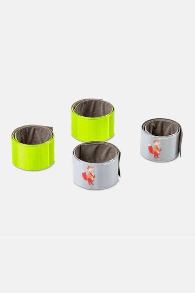 Tchibo Kid Girls Reflective Self,locking Bracelets, Silver And Lime