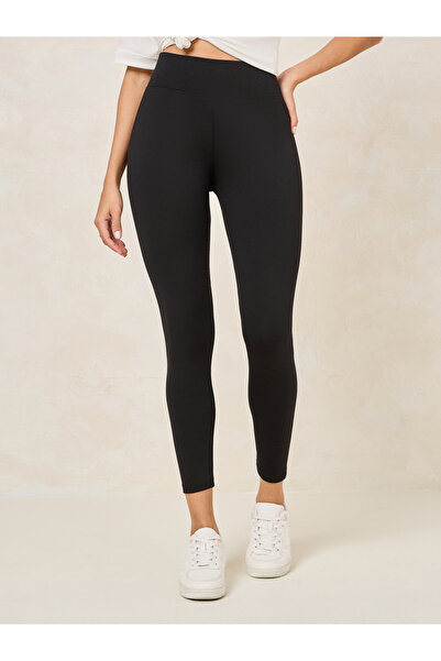 Styli Temel Geniş Bel Bantlı Süper Esnek Bilek Uzunluğunda Tayt