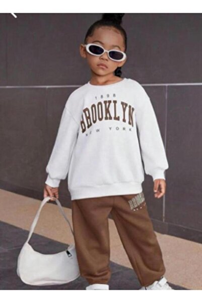 VESTIR BIEN Кафе бял детски комплект Brooklyn