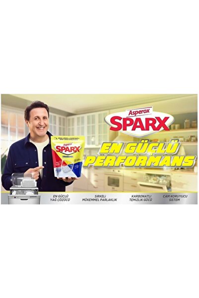 ASPEROX Sparx Bulaşık Makinesi Kapsülü 360 Adet Hepsi 1 Arada (SİRKE-LİMON-KARBONATLI) (12PK*30)