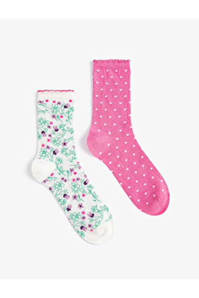 Koton Gepunktetes Set mit 2 Socken mit Rüschendetail