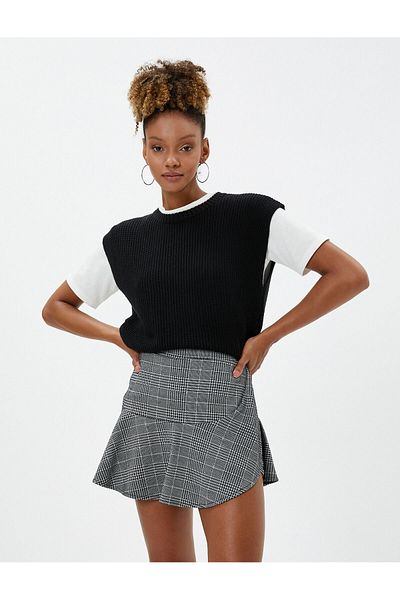 Koton Mini Shorts Fustă Volant Talie înaltă Amestec de viscoză