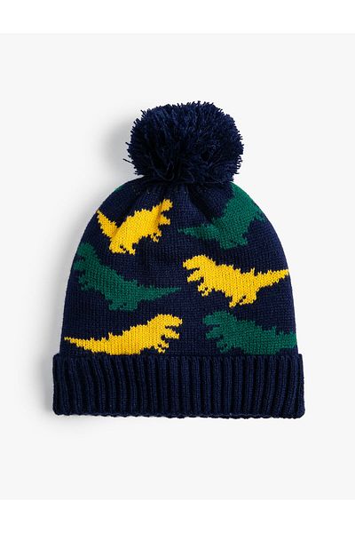 Koton Knitwear Beret with Dinosaur Pattern and Pompom Detail