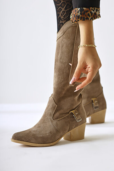 Limoya Nare Mink Suede Gusseted Pointed Toe Women's Boots