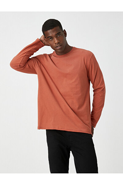 Koton Orangefarbenes Herren-T-Shirt 3WAM10160HK