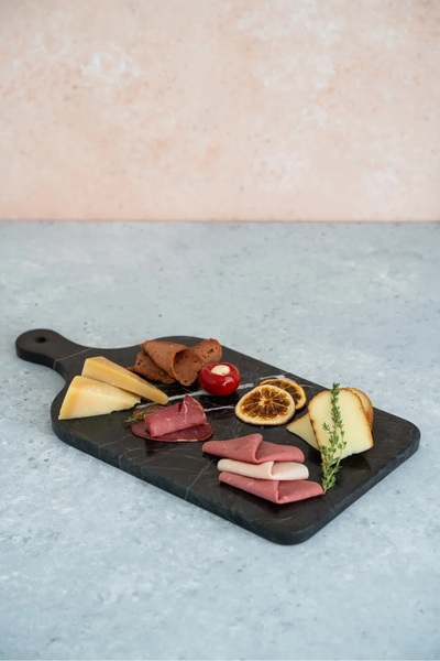 DUHO Mermer Doğrama Taşı Sunumluk (L) - Mermer Kesme Tahtası Sunumluk (L)