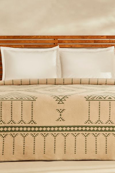 Karaca Home Green Marla Double Cotton Blanket