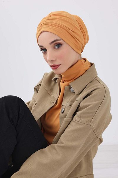 Aisha's Design عمامة بونيه شتوية مع وشاح - b-81rb