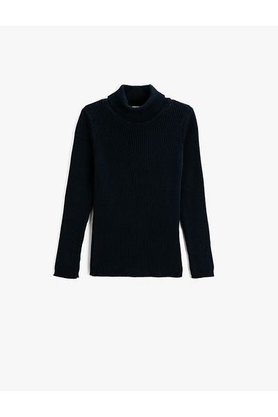 Koton Girl's Navy Blue Sweater 3WKG90003AT
