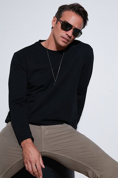 Buratti Stretch Cotton Regular Fit Crew Neck Sweat Ανδρικός ΙΔΡΩΤΗΣ 5905725