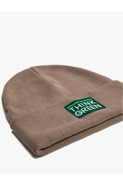 Koton Beret Fold Detailed Slogan Printed