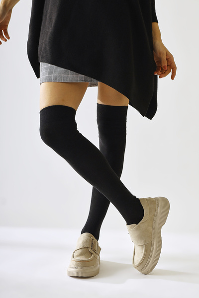 Limoya Evolution Beige Suede Buckle Detailed Women's Casual Shoes