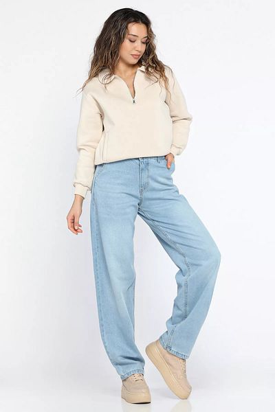 GÜLSELİ Blugi Mom Jean de damă Ice Blue