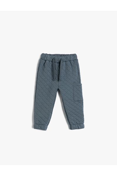 Koton Jogger-Jogginghose aus gesteppter Baumwolle mit Taillenband und Taschendetail