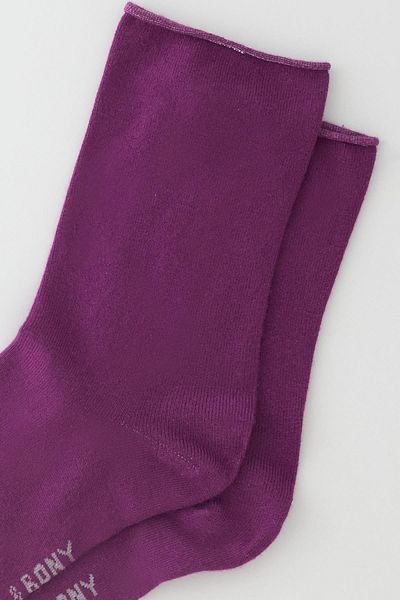 Katia&Bony Șosete subțiri de damă din țesătură modală, de culoare violet închis, fără elastic