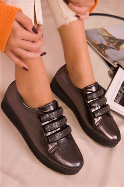 Aymood Women's Platinum Skin Stone Daily Comfortable Orthopedic Non-Slip Sole Ballerina Shoes