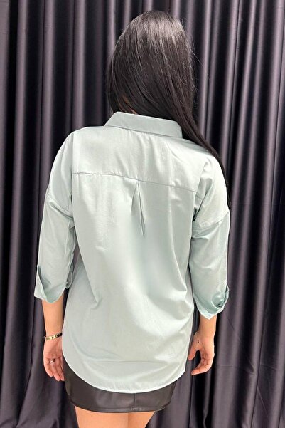 Mossta Oversize Cuffed Shirt Mint
