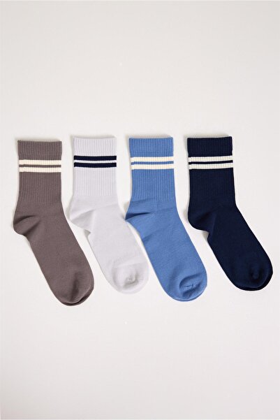 Katia&Bony Συσκευασία με 4 ριγέ ανδρικές αθλητικές κάλτσες