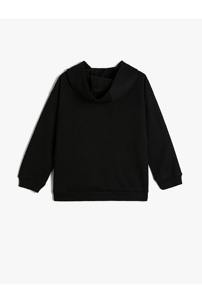 Koton Hooded Sweat Hooded College Themed Printed